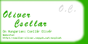 oliver csellar business card